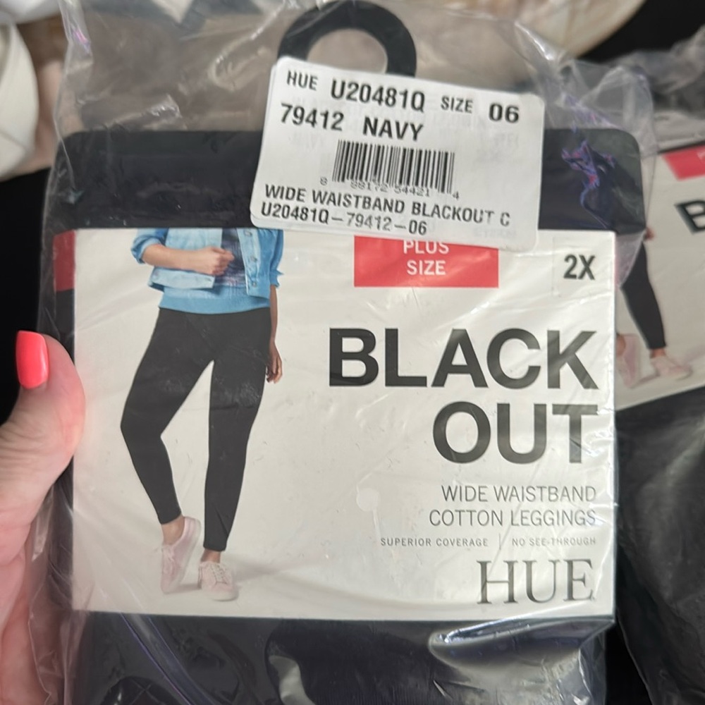 HUE Navy Leggings sz2X